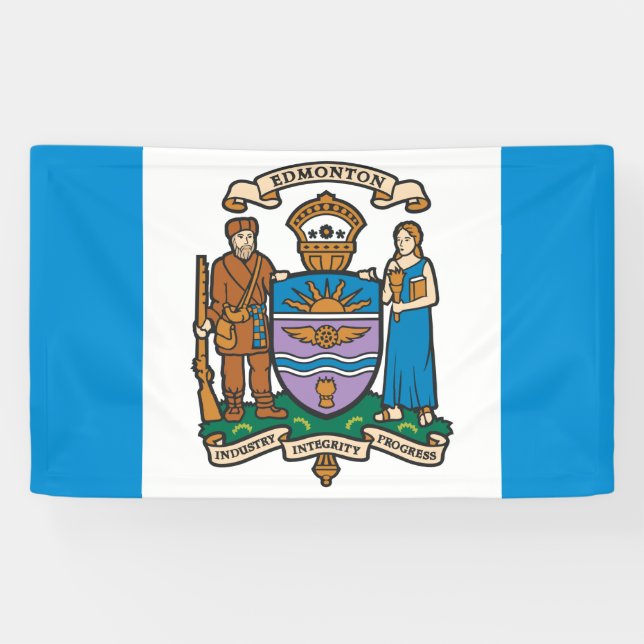 Banderoles Drapeau d'Edmonton (Alberta, Canada) (Horizontal)
