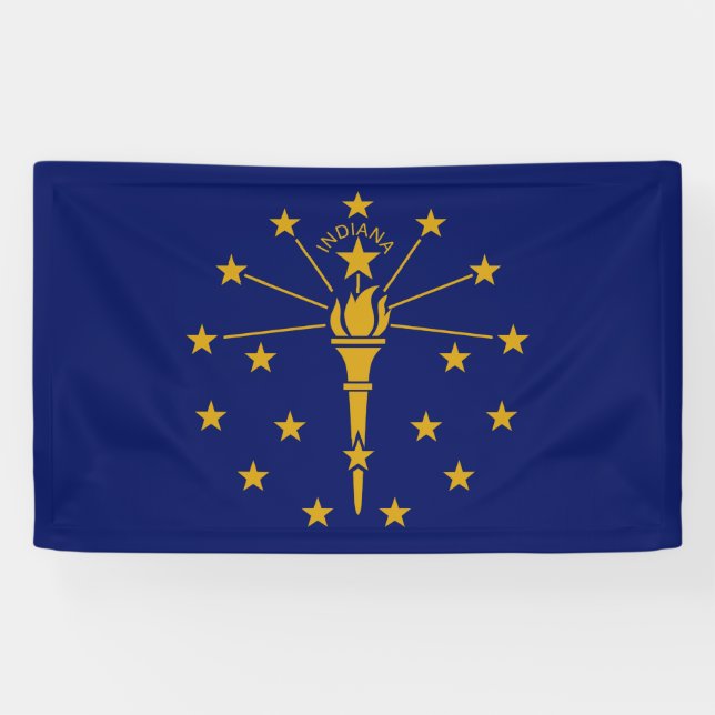 Banderoles Drapeau d'État de l'Indiana (Horizontal)