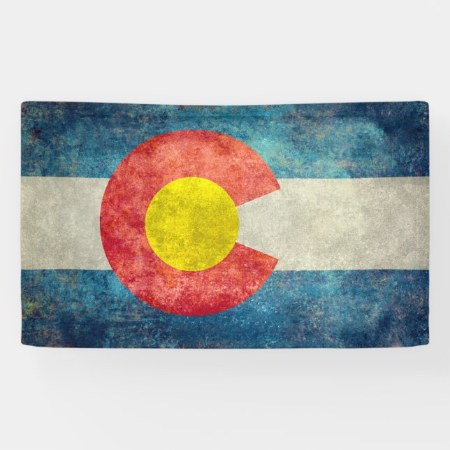 Banderoles Drapeau d'état du Colorado avec le rétro regard (Horizontal)