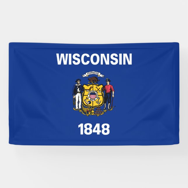 Banderoles Drapeau d'État du Wisconsin (Horizontal)