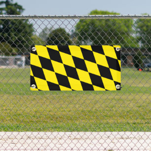 Banderoles Drapeau diamant de Bavière noire et jaune Motif