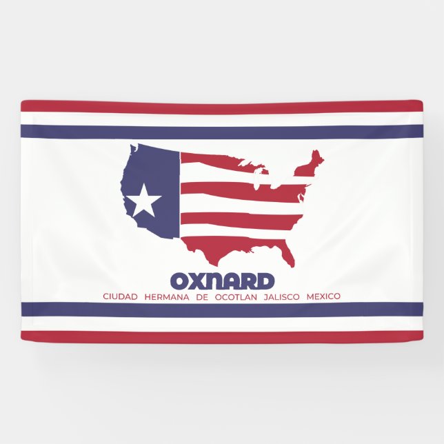 Banderoles Drapeau d'Oxnard (Californie) (Horizontal)