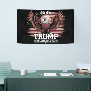 Banderoles Drapeau du 45e et 47e président Trump 2025 Aigle A