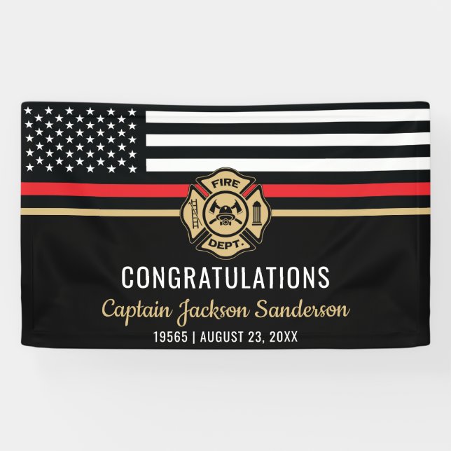 Banderoles Drapeau du service des incendies de retraite des p (Horizontal)