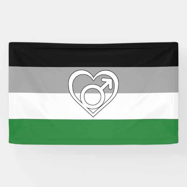 Banderoles Drapeau et symbole de fierté androphile (Horizontal)