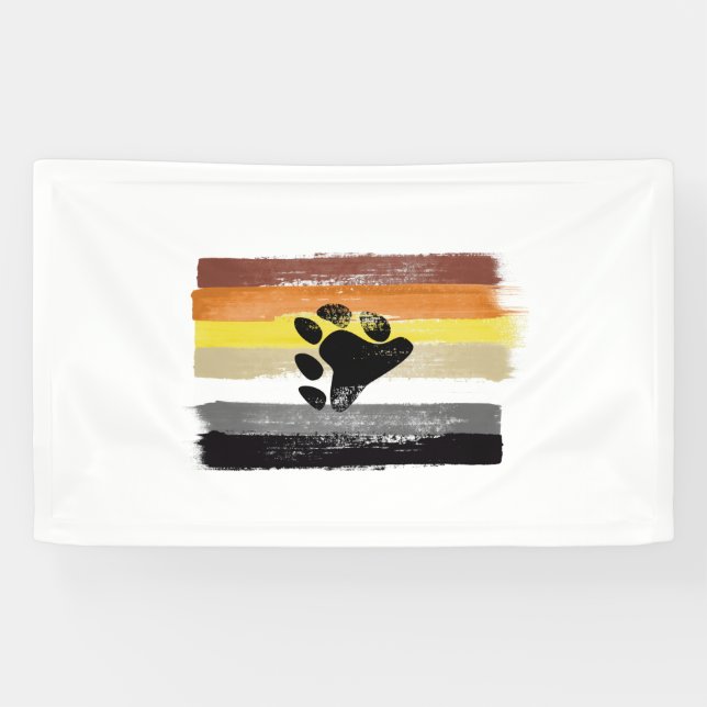 Banderoles Drapeau et symbole de la fierté de l'ours peint (Horizontal)