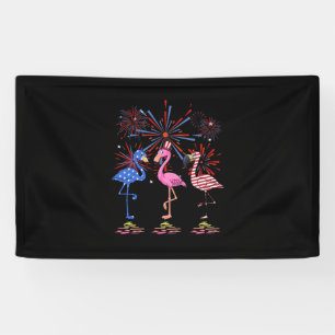 Banderoles Drapeau Flamant rose américain pour le 4 juillet