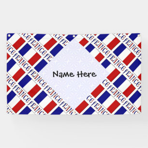 Banderoles Drapeau français de France personnalisé en carrela