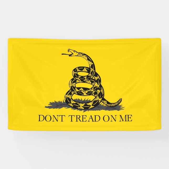 Banderoles Drapeau Gadsden jaune classique Ne marchez pas sur (Horizontal)
