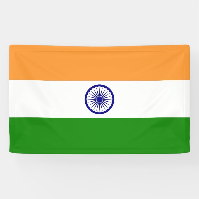 Banderoles Drapeau indien (Inde) (Pays d'Asie du Sud) (Bharat (Horizontal)