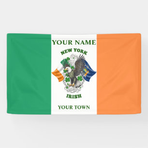 Banderoles Drapeau irlandais - New York Irish