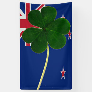 Banderoles Drapeau irlandais Nouvelle-Zélande Shamrock Clover