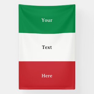 Banderoles Drapeau Italie Texte personnalisé Tricolor