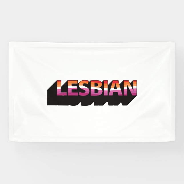 Banderoles Drapeau lesbien 3D (Horizontal)
