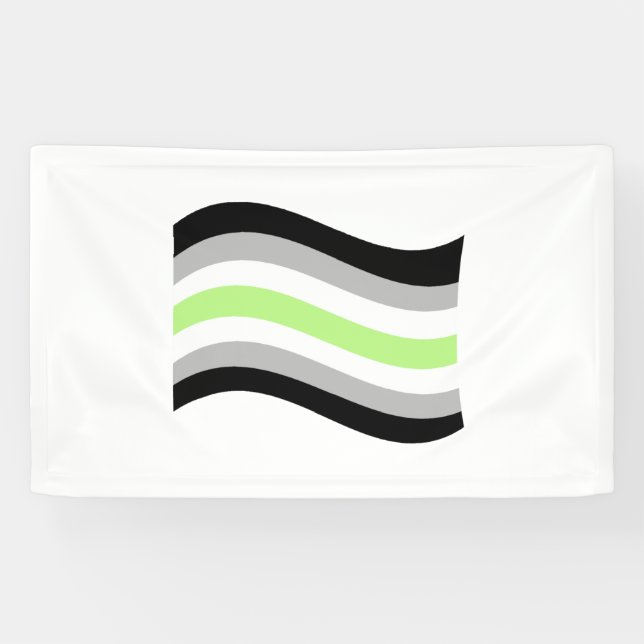 Banderoles Drapeau ondoyant de fierté agender (Horizontal)
