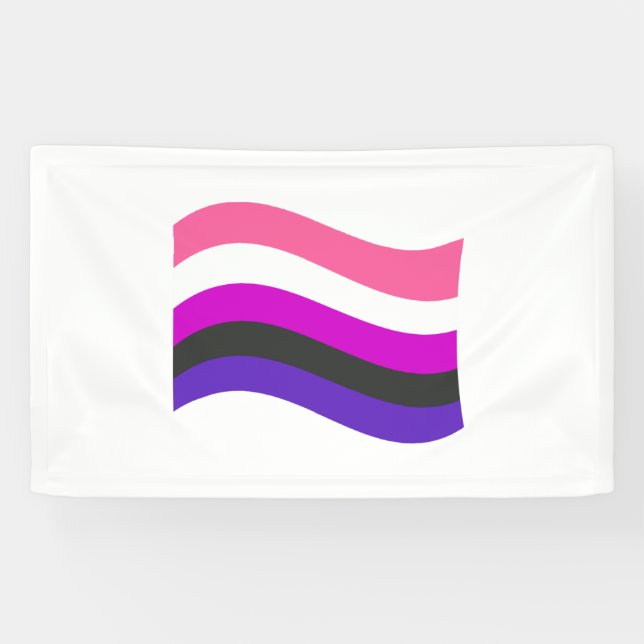 Banderoles Drapeau ondoyant de fierté genderfluid (Horizontal)