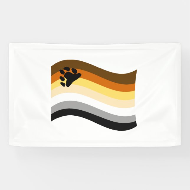 Banderoles Drapeau ondoyant de la fierté de l'ours (Horizontal)