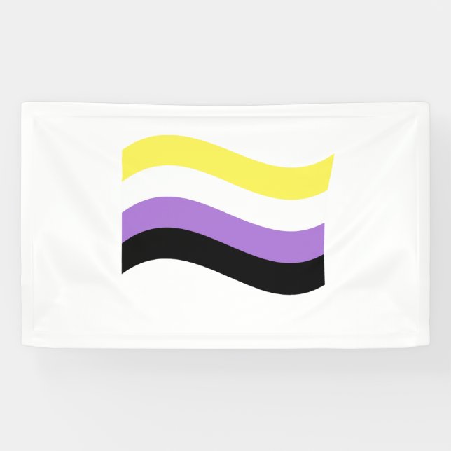 Banderoles Drapeau ondoyant non binaire (Horizontal)