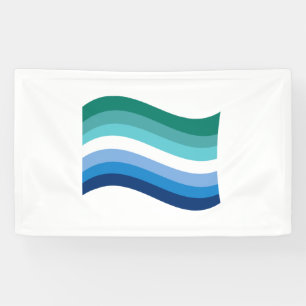 Banderoles Drapeau ondulé azur de fierté gay masculin
