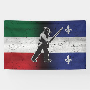 Banderoles Drapeau Québec et Patriote Henri Julien érodé