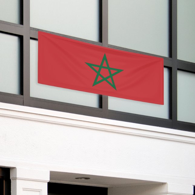 Banderoles Drapeau Rouge Vert Étoile Marocaine (Bâtiment extérieur)
