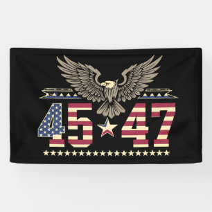 Banderoles Drapeau Trump 45 47 Vintage Américain USA Aigle