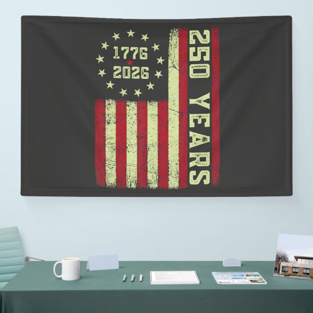 Banderoles Drapeau Usa 250e Anniversaire (Salon professionnel)