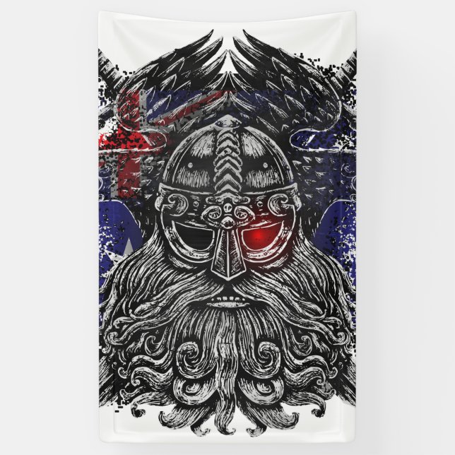 Banderoles Drapeaux australiens mythologie viking épées corbe (Vertical)