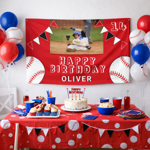 Banderoles Drapeaux de Bunting de Balle de Baseball Rouge Pho