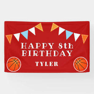 Banderoles Drapeaux de fête de basketball mignon pour l'anniv