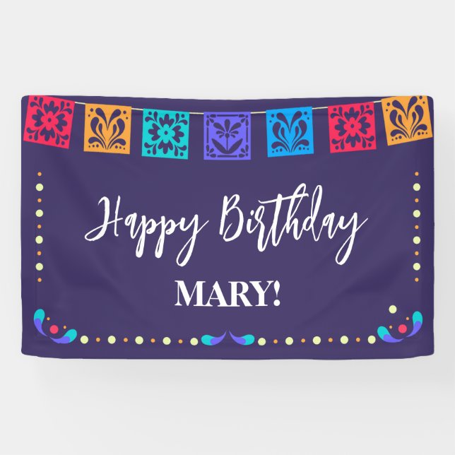 Banderoles Drapeaux Fiesta en bleu (Horizontal)