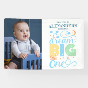 Banderoles Dream Big Little One Blue Boy 1er anniversaire Bie