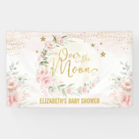 Dreamy Moon Blush Rose Floral Baby Girl Welcome