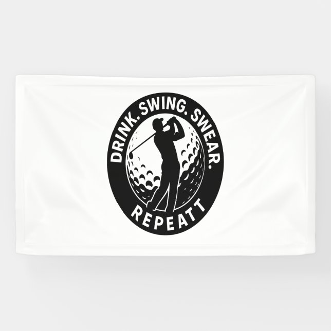 Banderoles Drink Swing Sweat Repeat Golf (Horizontal)