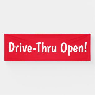 Banderoles Drive-Thru Open ! Bandeau publicitaire