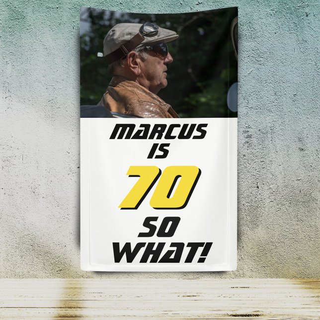 Banderoles Drôle 70 alors que Citer Photo 70th Birthday Party (Créateur téléchargé)