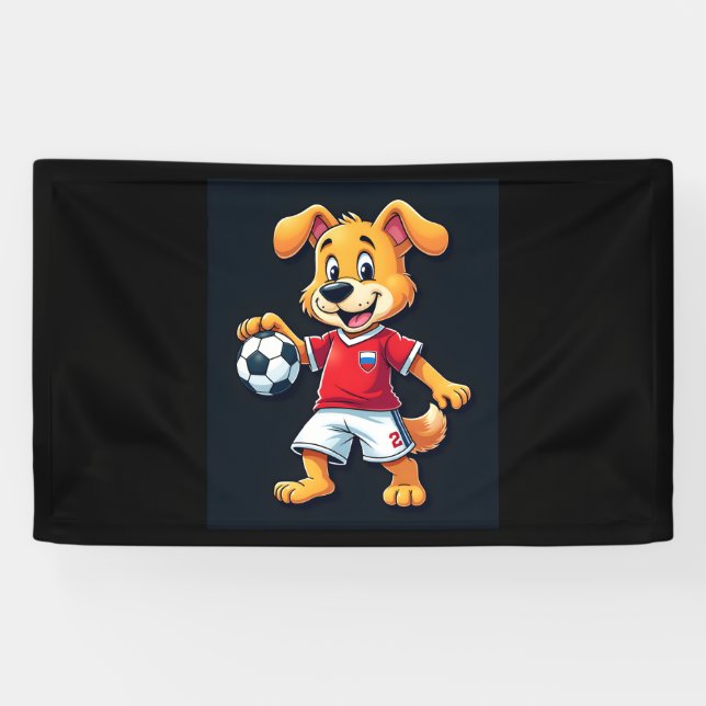 Banderoles Drôle Dabbing Chien Russie Soccer Jersey Russe Foo (Horizontal)