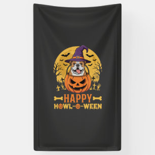 Banderoles Drôle de bouledogue Halloween Happy Howl-O-Ween Vi
