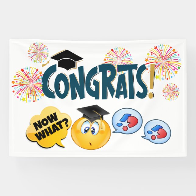 Banderoles DRÔLE Félicitations pour le diplôme (Horizontal)