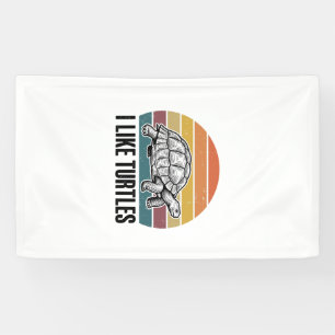 Banderoles Drôle J'aime Les Tortues Vintage Gravure T-Shirt D