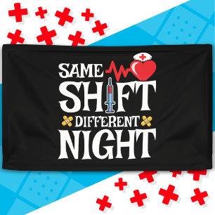 Banderoles Drôle mignon même Shift Différent Nuit Shift Nurse