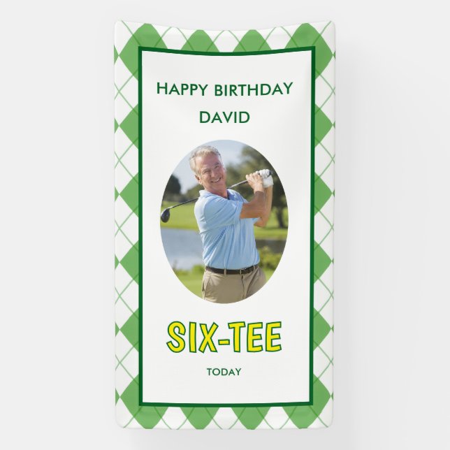 Banderoles Drôle Six-tee Golf 60e Anniversaire  (Verticale)