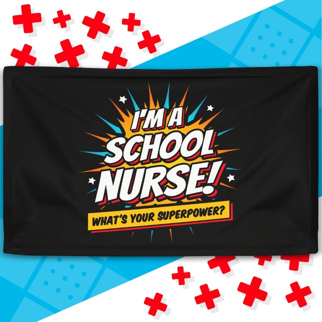 Banderoles Drôle Superpower School Infirmière Appréciation (Créateur téléchargé)