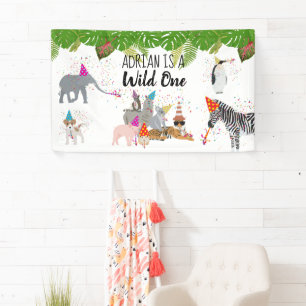 Banderoles Drôles et Mignons Animaux de la Jungle à la Fête S