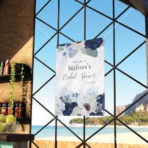 Banderoles Dusty Blue Navy Fleurit Fête des mariées florale