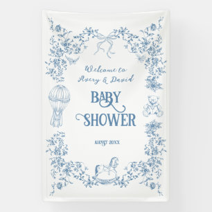 Banderoles Dusty Blue Vintage Floral Baby shower accueil