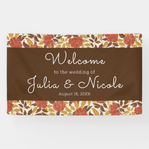 Banderoles Dusty Brunt Orange Peony Flowers Mariage de automn