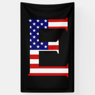 Banderoles E Monogramme superposé sur le drapeau américain (v