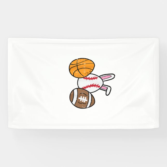 Banderoles Easter Balls Basketball Baseball Football Boys Kid (Horizontal)