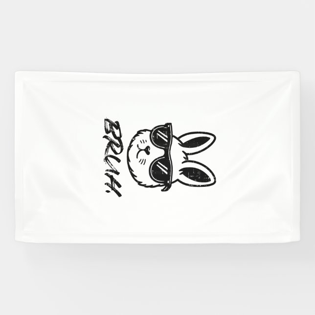 Banderoles Easter Bruh Bunny Sunglasses Funny Meme Men Boys K (Horizontal)